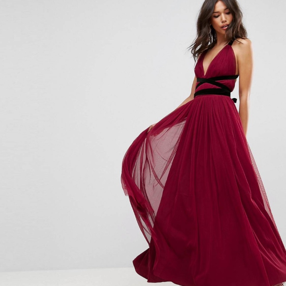 ASOS Burgundy Maxi Dress
